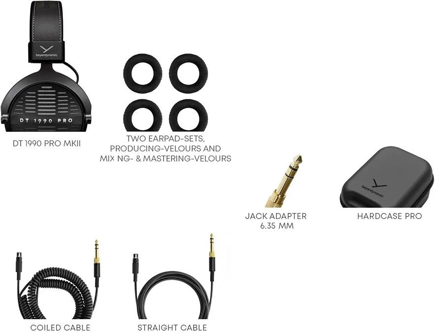 Beyerdynamic DT 1990 PRO MK II Wired Over-Ear Studio Headphones with Detachable Cable (mini-XLR) Black EU