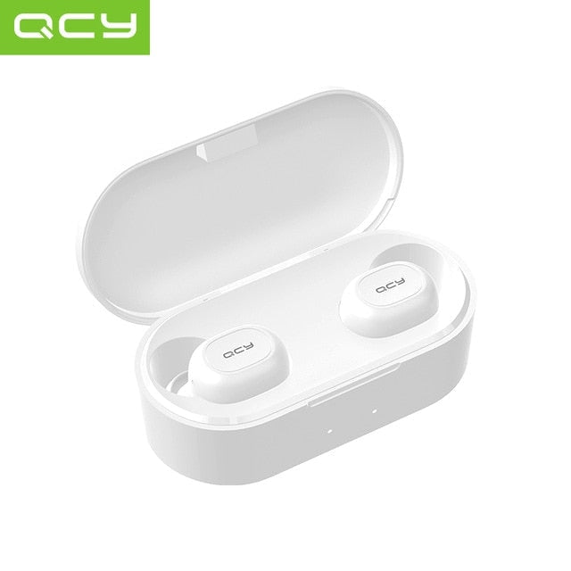 Wireless Bluetooth 5.0 headset with two microphones QCY T2C-RX TWS, 3D Stereo, Powerbank Case