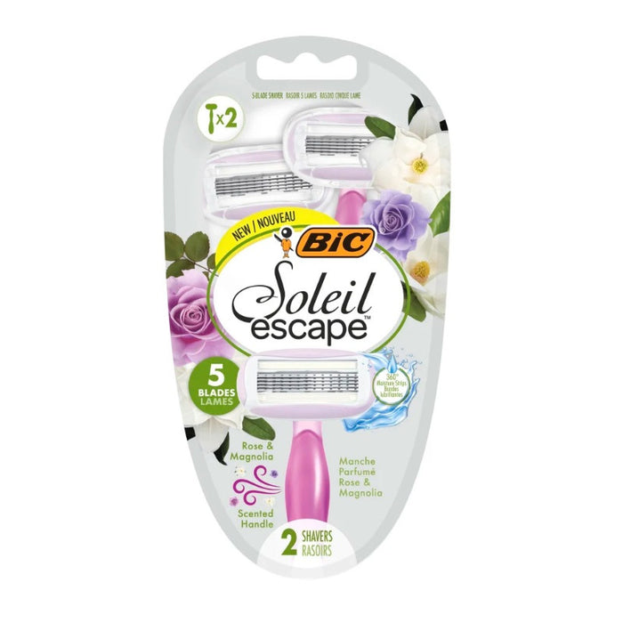 BLISTER LADIES' SHAVERS OF 2 PCS. SOLEL ESCAPE 5 ROSE/MAGNOLIA BIC
