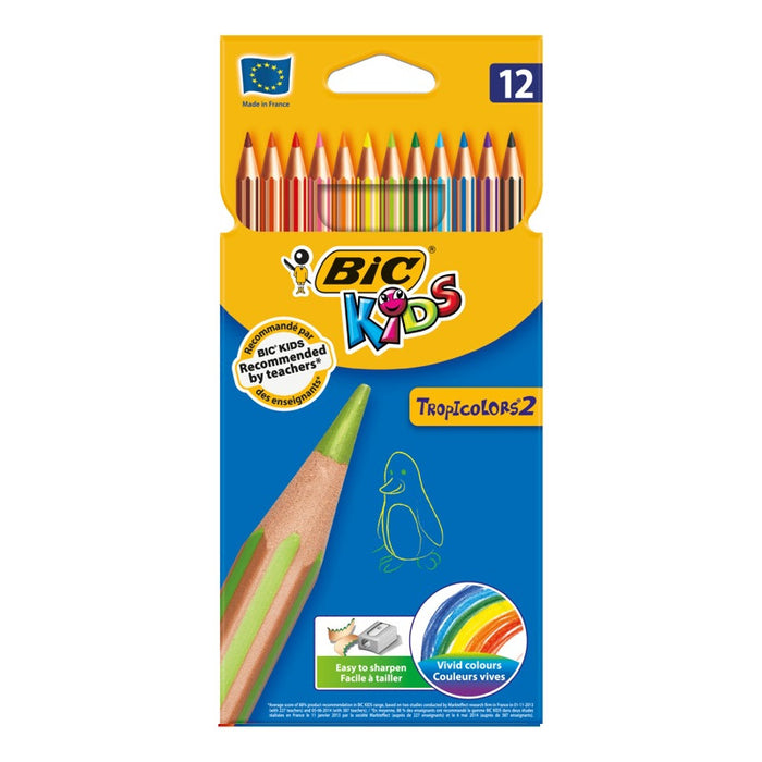PENCILS 12 COLORS TROPICOLORS BIC
