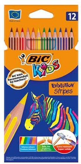PENCILS 12 COLORS STRIPES BIC
