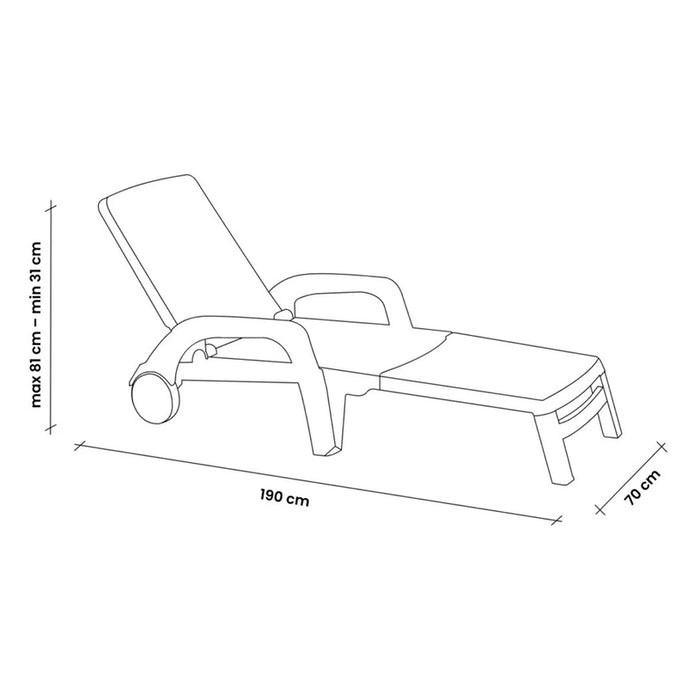 GARDEN CHAIR 70X190X46CM BICA MIAMI