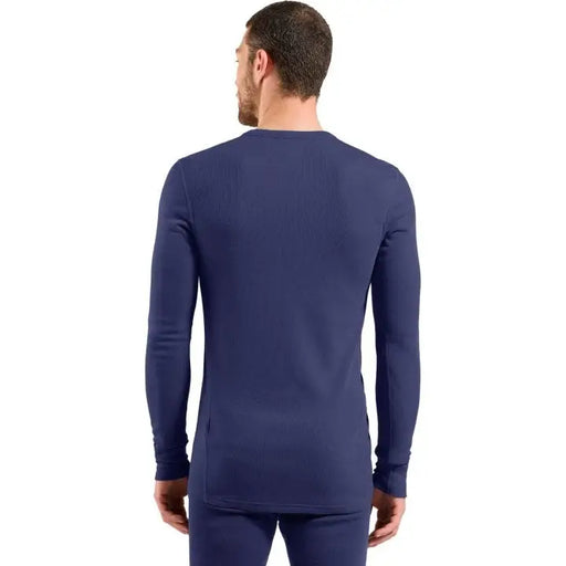 Bielizna termoaktywna z długim rękawem Odlo BL TOP crew neck l/s ACTIVE WARM roz. M Niebieska - Thermoactive