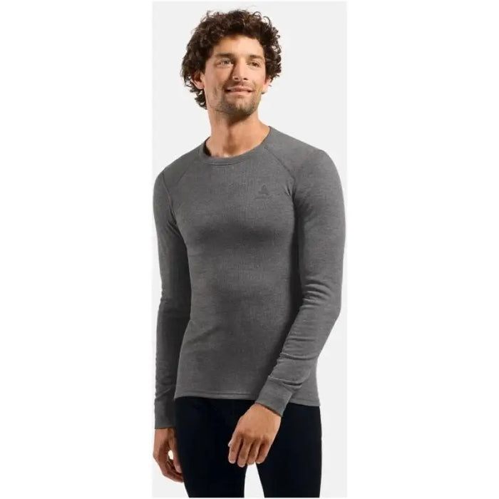 Bielizna termoaktywna z długim rękawem Odlo BL TOP crew neck s/s ACTIVE WARM roz. M Ciemnoszary - Thermoactive