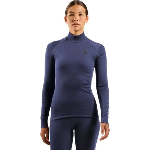 Bielizna termoaktywna z długim rękawem Odlo BL TOP turtle neck l/s ACTIVE WARM roz. S Niebieska - Thermoactive