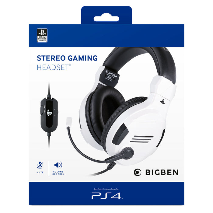 Gaming Headset with Microphone Big Ben Interactive PS4OFHEADSETV3WHITE White Black/White