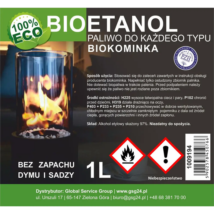 Bioalcohol bioethanol BIO fuel for biofireplace 1L - *Temporary category<<<HurtelXML