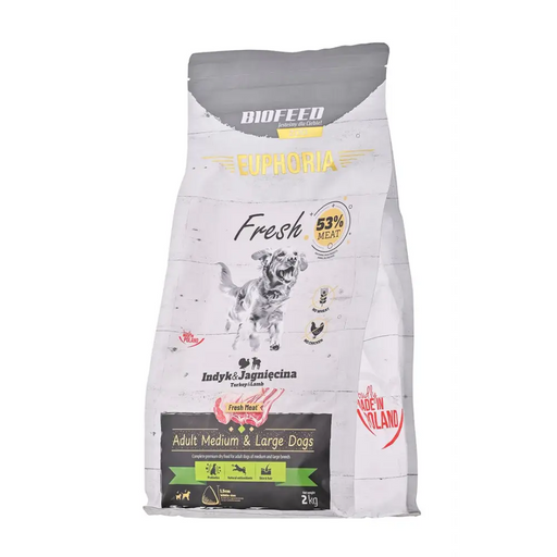 BIOFEED Euphoria Fresh Adult Medium & Large Turkey with lamb - dry dog food - 2kg - Dry foodDLP-KAS<<<For