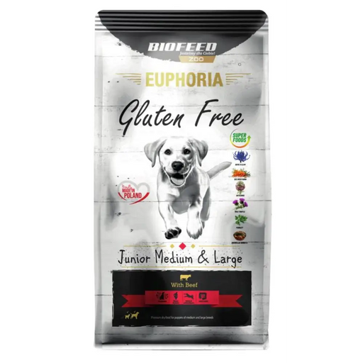 BIOFEED Euphoria Gluten Free Junior medium & large Beef - dry dog food - 12kg - Dry foodDLP-KAS<<<For