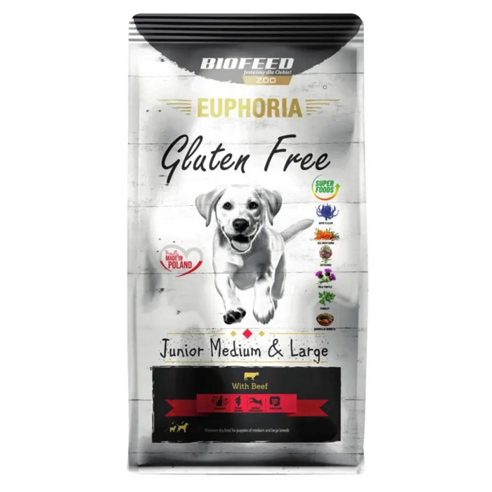 BIOFEED Euphoria Gluten Free Junior medium & large Beef - dry dog food - 12kg - Dry foodDLP-KAS<<<For