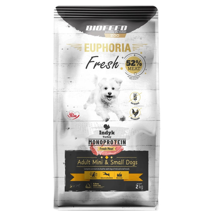 BIOFEED Euphoria Fresh Adult Mini & Small Monoprotein Turkey - dry dog food - 2kg