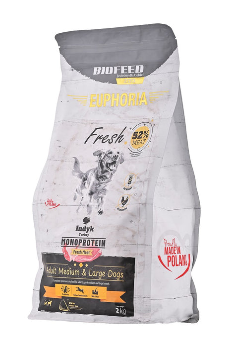 BIOFEED Euphoria Fresh Adult Medium & Large Monoprotein Turkey - dry dog food - 2kg