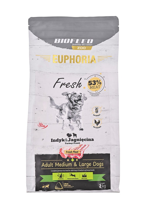 BIOFEED Euphoria Fresh Adult Medium & Large Turkey with lamb - dry dog food - 2kg