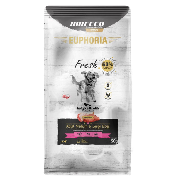 BIOFEED Euphoria Fresh Adult Turkey with rabbit M/L - dry dog food - 50g