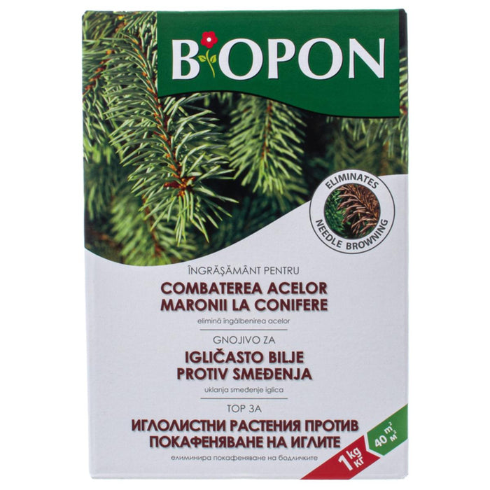 SOLID FERTILIZER FOR NEEDLE-LEAFED GROWTH AGAINST BROWNING OF THE LEAVES BIOPON 1KG