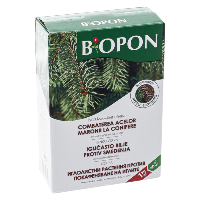 SOLID FERTILIZER FOR NEEDLE-LEAFED GROWTH AGAINST BROWNING OF THE LEAVES BIOPON 1KG