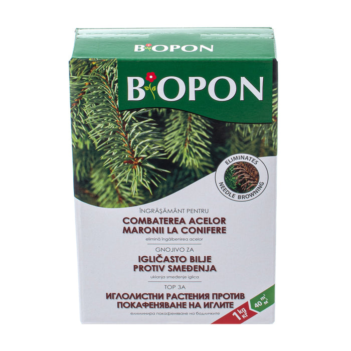 SOLID FERTILIZER FOR NEEDLE-LEAFED GROWTH AGAINST BROWNING OF THE LEAVES BIOPON 1KG