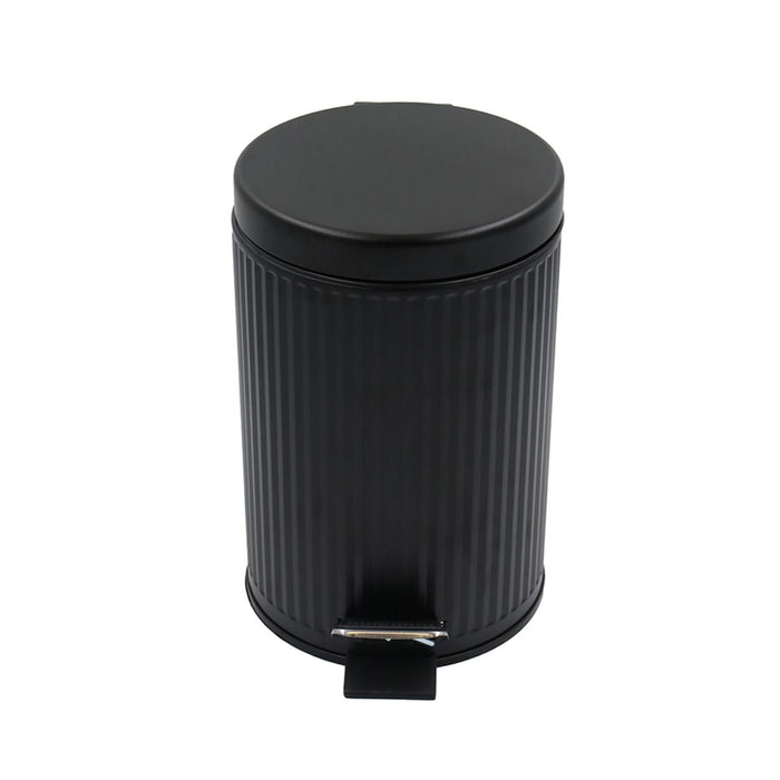 BASKET WITH PEDAL 3L GROOVED BLACK