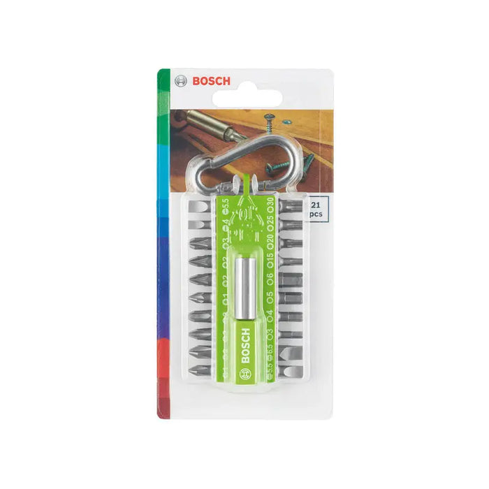 BIT SET 21 PIECES WITH BOSCH CARABINER - Битове и накрайници<<<Консумативи за електроинструменти<<<Инструменти и