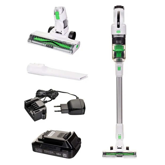 Black & Decker REVSV18D1 stick vacuum/electric broom 2-in-1 stick vacuum Battery Dry Bagless 0.5 L 36 W Green White 2