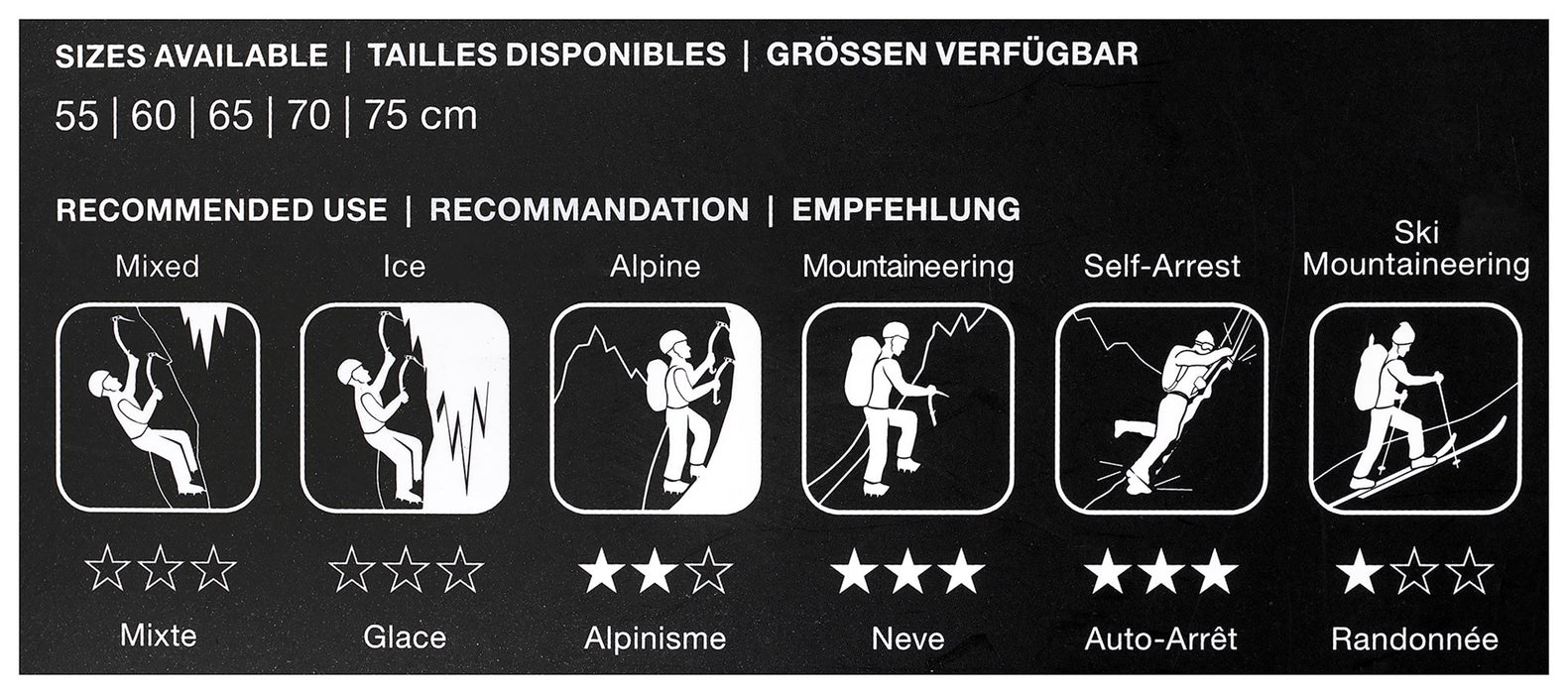 Black Diamond Raven Ice Axe Cheque with handle 60 CM
