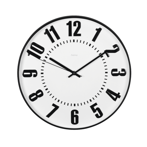 Black Digits Wall Clock HAMA-185859 - Часовници<<<Продукти за дома<<<ValiAPI