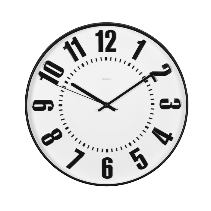 Black Digits Wall Clock HAMA-185859 - Часовници<<<Продукти за дома<<<ValiAPI