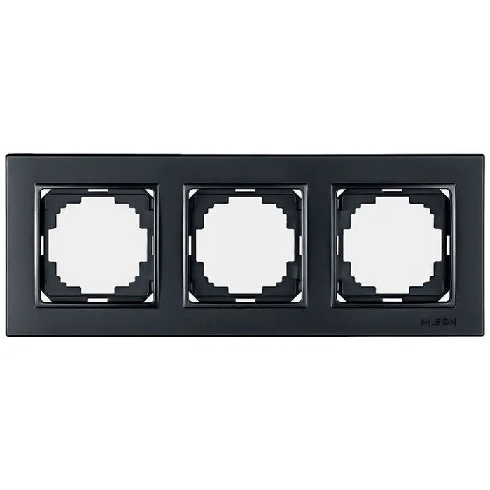 BLACK NILSON ALEGRA TRIPLE FRAME - Ключове и контакти<<<Електроматериали<<<Praktiker&&&Ключове и