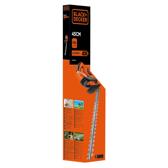 CORDLESS HEDGE TRIMMER BLACK&DECKER GTC1845L20-QW 18 V, NUMBER OF BATTERIES 1, 2.00 Ah, 45 cm
