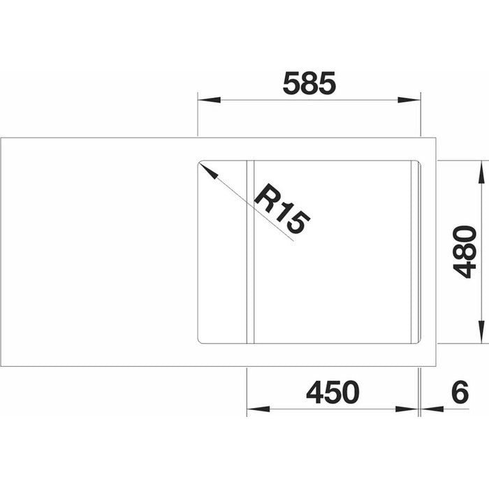KITCHEN SINK BLANCO DINAS 45S MINI LEFT 60X50 CM.