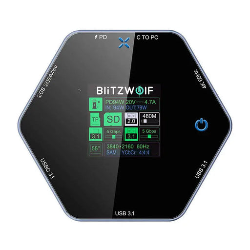 Blitzwolf 8in1 docking station BW-TH16 USB 100W LCD Smart Display - Docking stations<<<IT Accessories<<<InnproXML