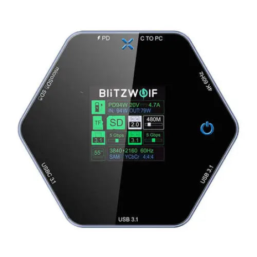 Blitzwolf 8in1 docking station BW-TH16 USB 100W LCD Smart Display - Docking stations<<<IT Accessories<<<InnproXML