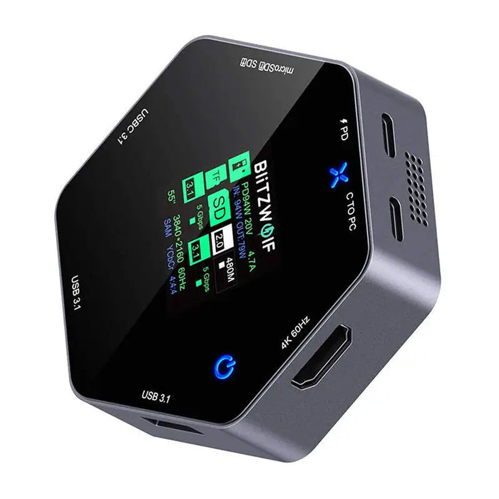 Blitzwolf 8in1 docking station BW-TH16 USB 100W LCD Smart Display - Docking stations<<<IT Accessories<<<InnproXML