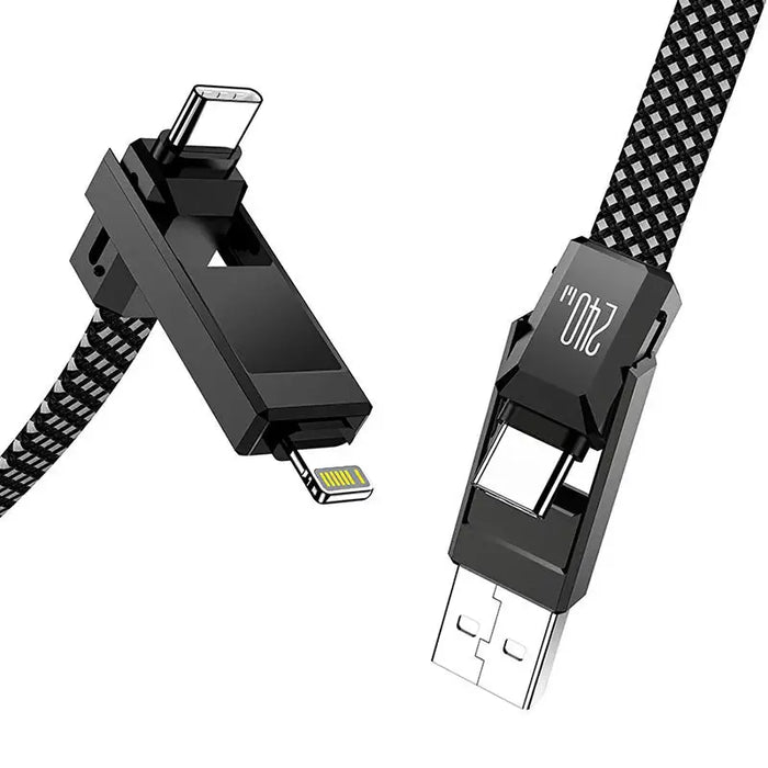 Blitzwolf BW-HDC7 4-in-1 USB + C + Lightning cable 240W 1.2m (black) - Combo Cables<<<USB cables<<<GSM