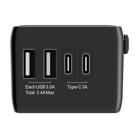 Blitzwolf BW-TA1 4-in-1 Travel Adapter 2xUSB + C + PD 20W