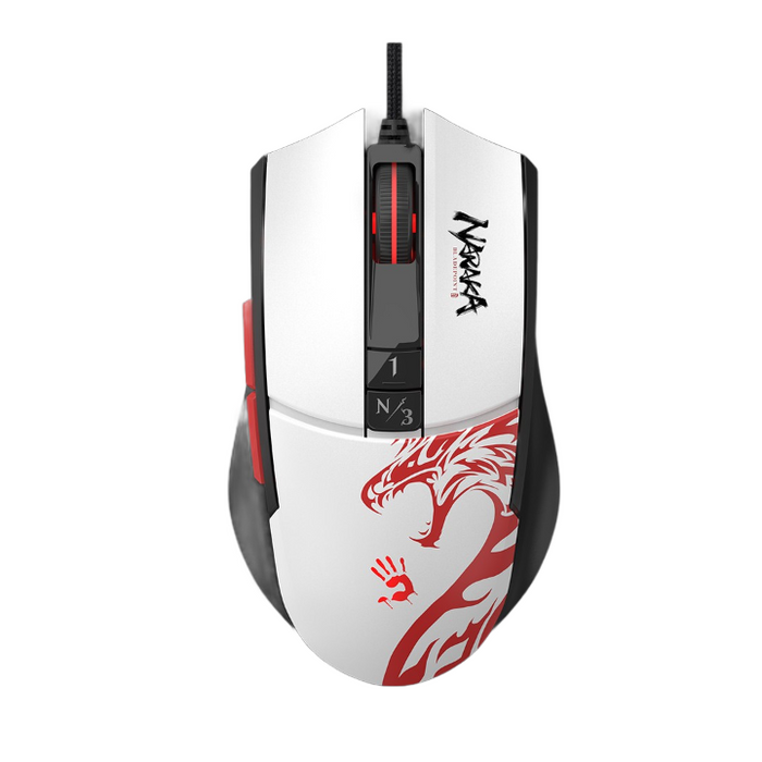 Gaming mouse A4tech bloody L65 Max, Wired, 12000 cpi, Naraka, Black/White