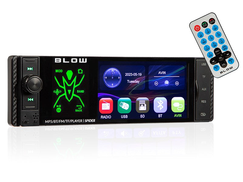 Radio BLOW SPIDER 4" RDS RGB MP5/USB/micro SD/BLUETOOTH