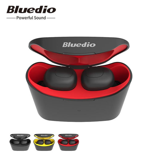 Bluedio T-elf Wireless bluetooth headset TWS stereo microphone with Powerbank - black - Wireless Earphones