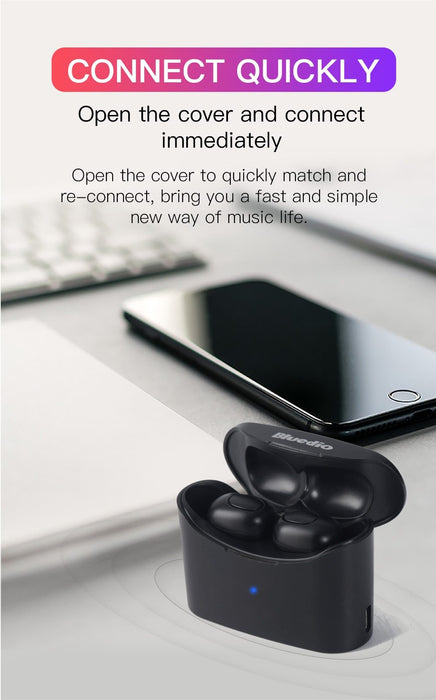 Bluedio T-elf Wireless bluetooth headset TWS stereo microphone with Powerbank - Wireless Earphones and Headphones