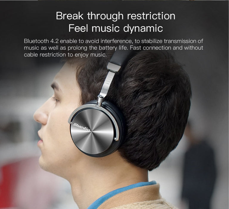 Bluedio T4S Bluetooth 4.2 Wireless Headphones ANC Extra Bass - Wireless Earphones