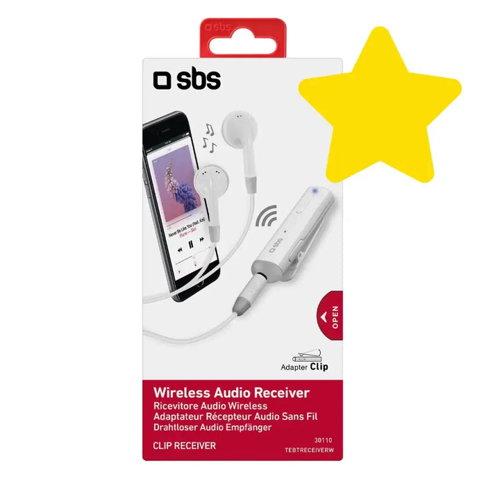 Bluetooth Adapter SBS TEBTRECEIVERW Wireless Receiver with Stereo Set - Gray - Headphones and speakers<<<HurtelXML
