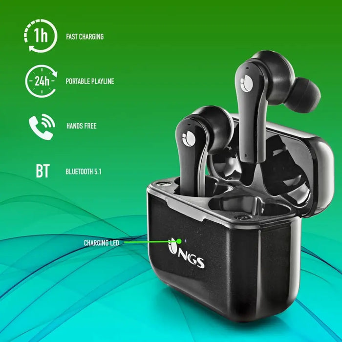 Bluetooth Headphones NGS ARTICABLOOMBLACK Black - Компютър Игри<<<Компютри| Електроника<<<BigBuy&&&Гейминг