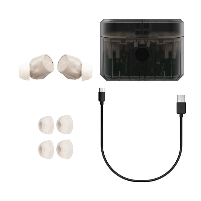 Bluetooth headphones with microphone HyperX Cirro Buds Pro - Tan - Bluetooth слушалки<<<Мобилни телефони и