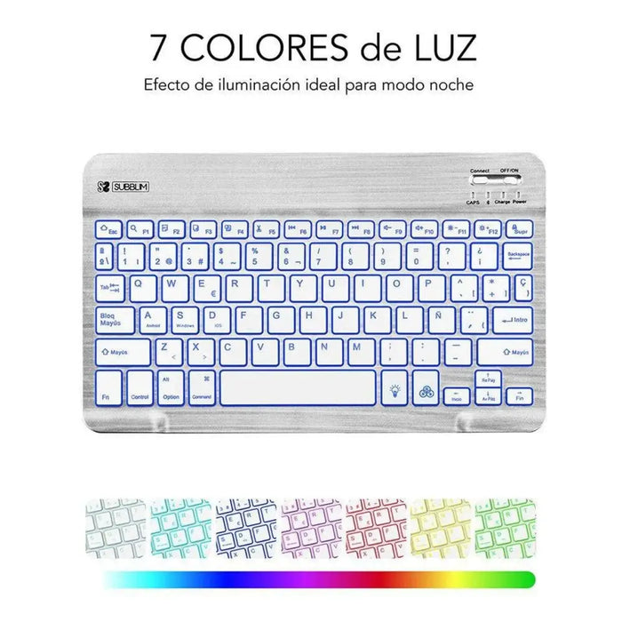 Bluetooth Keyboard Subblim SUB-KBT-SMBL30 Multicolour Silver Spanish Qwerty QWERTY - Електроника Периферни и резервни
