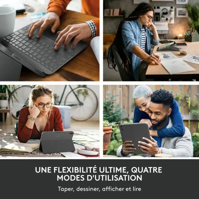 Bluetooth Keyboard with Support for Tablet Logitech Combo Touch Grey French AZERTY - Аксесоари за таблети<<<Опции и