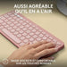 Bluetooth Keyboard with Support for Tablet Logitech K380 French Pink AZERTY - Електроника Периферни и резервни