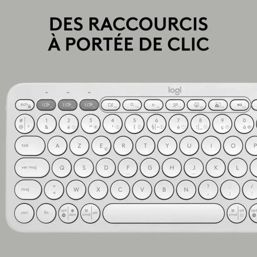 Bluetooth Keyboard with Support for Tablet Logitech K380 French White AZERTY - Електроника Периферни и резервни
