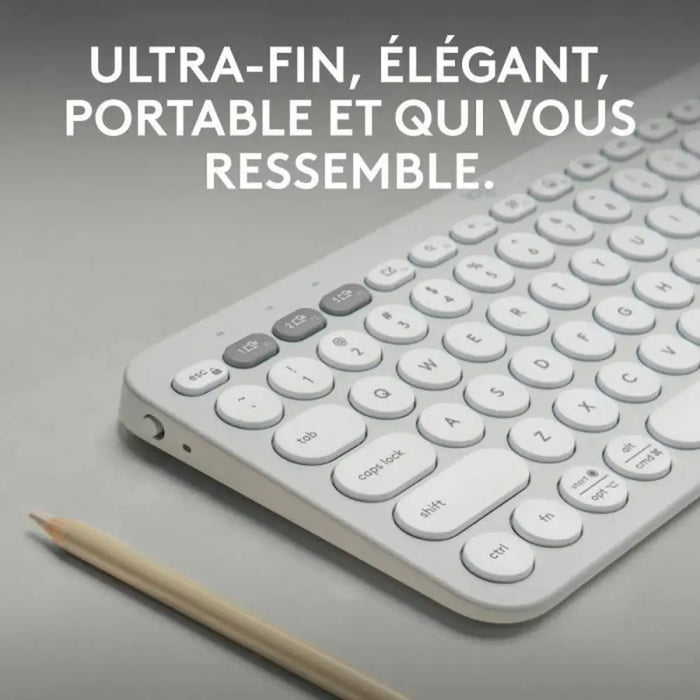 Bluetooth Keyboard with Support for Tablet Logitech K380 French White AZERTY - Електроника Периферни и резервни