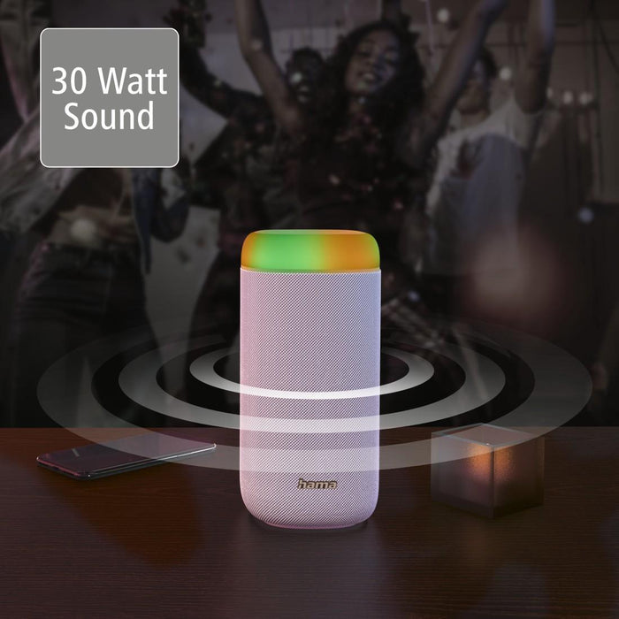 Bluetooth mobile speaker HAMA Shine 2.0 30W LED Water protection White 188229 - Преносими тонколони<<<Електроника и