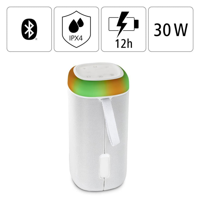 Bluetooth mobile speaker HAMA Shine 2.0 30W LED Water protection White 188229 - Преносими тонколони<<<Електроника и